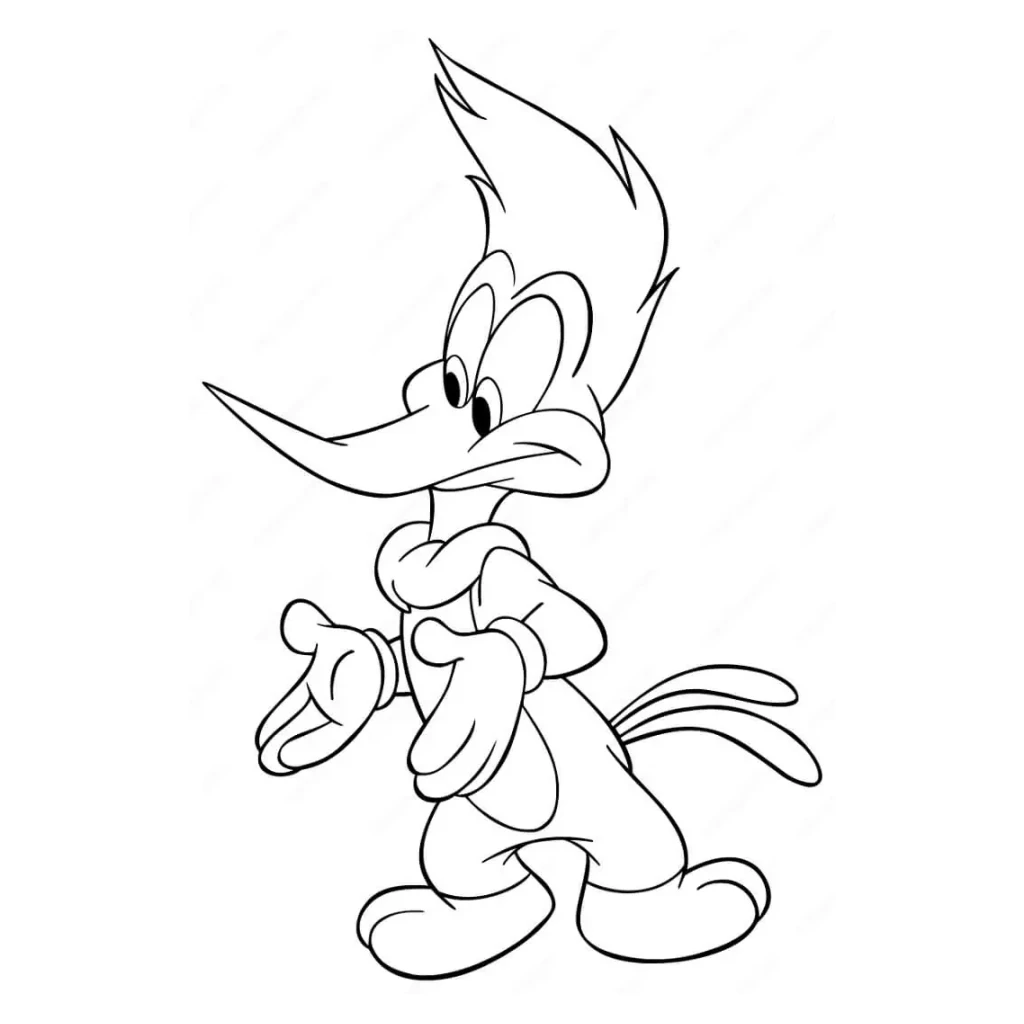 Woody Woodpecker coloring page to print for free