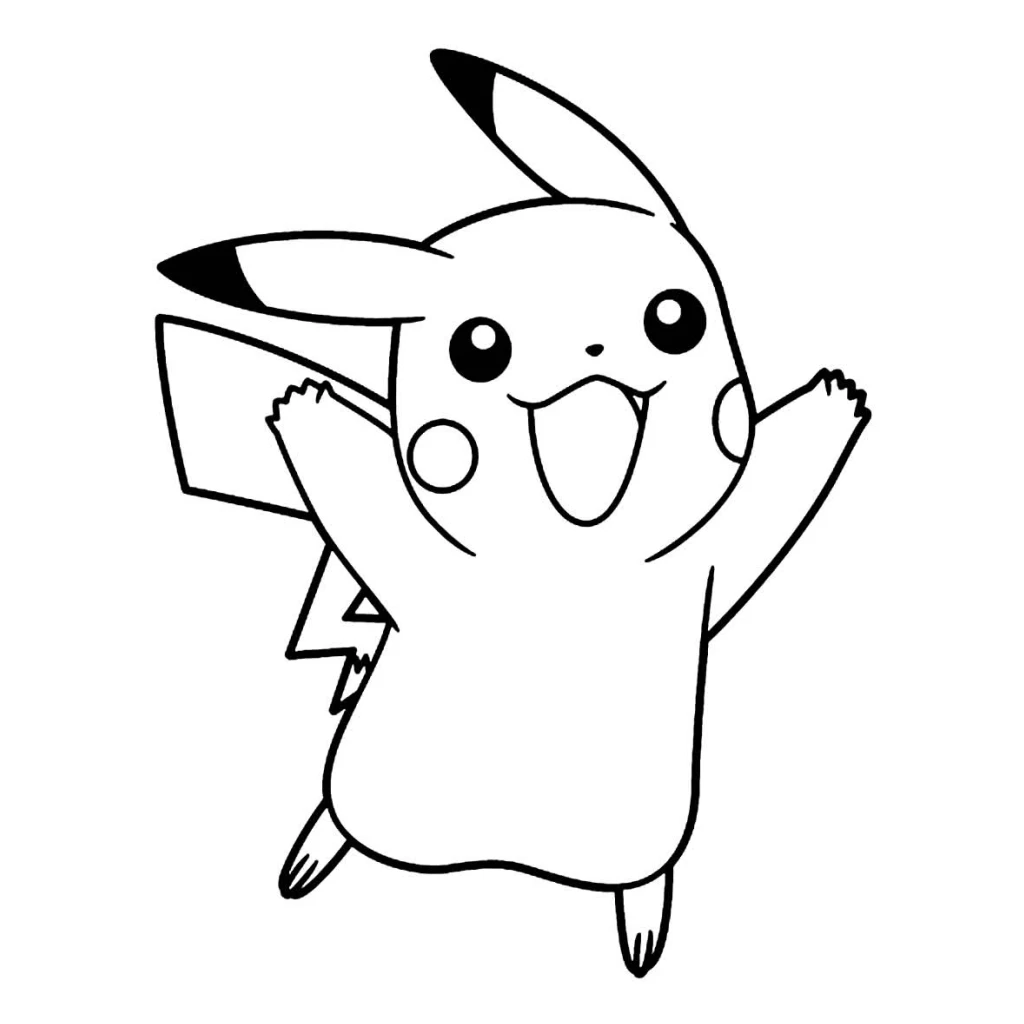 Desenho de Pikachu para colorir e imprimir grátis