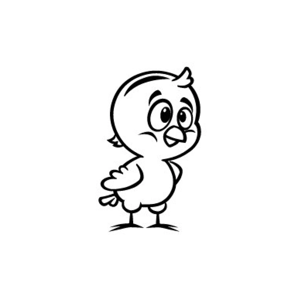 Desenho de Pintinho amarelinho para colorir e imprimir grátis