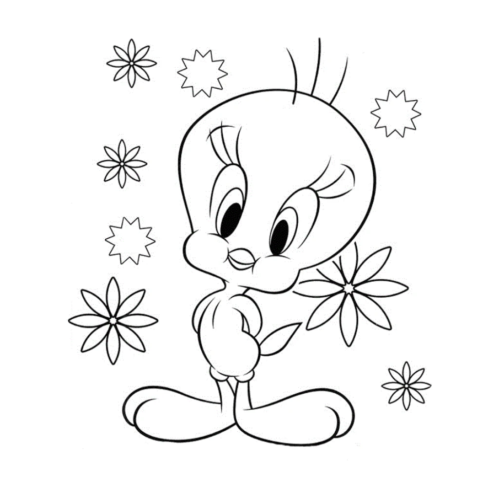 Tweety Bird coloring page to print for free