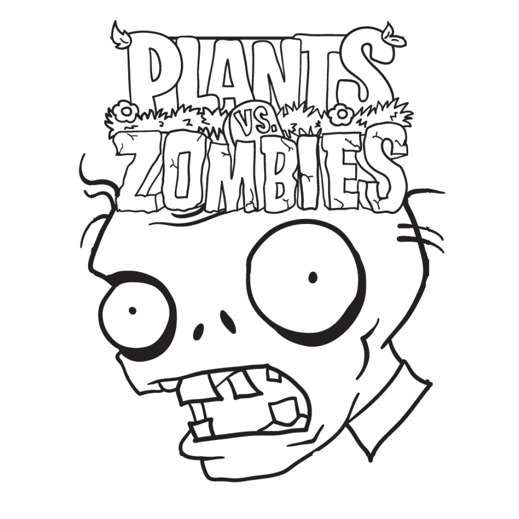 Plants Vs Zombies  Zombie coloring page to print for free