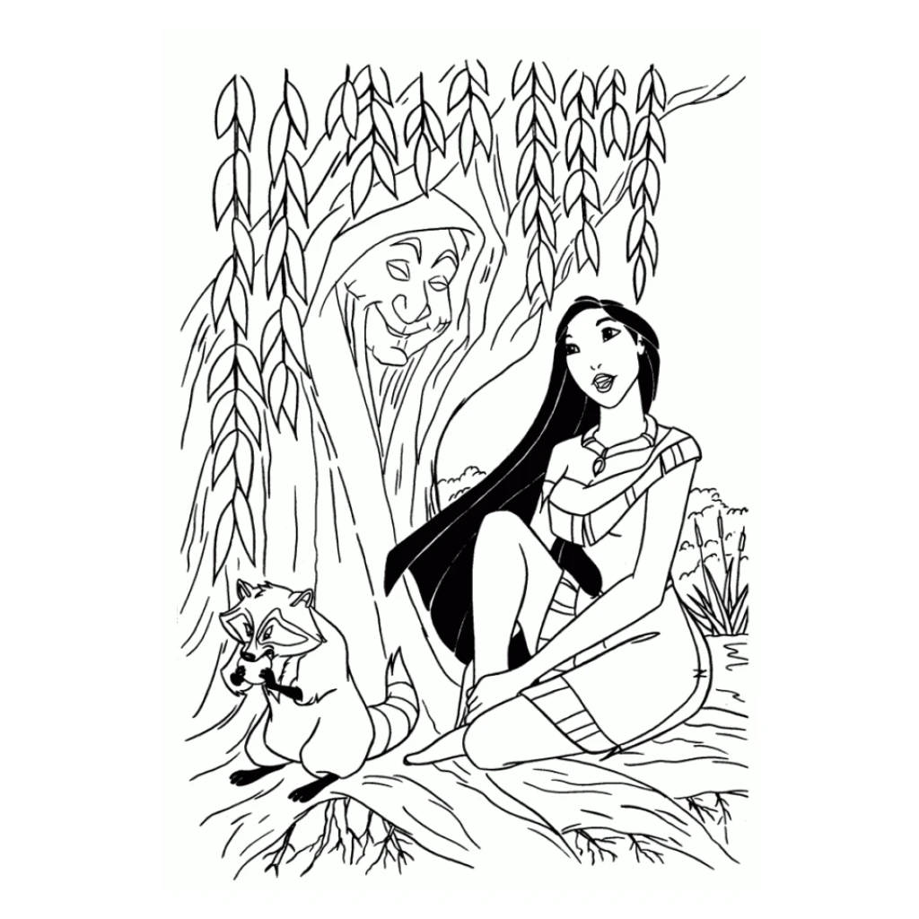 Desenho de Pocahontas para colorir e imprimir grátis