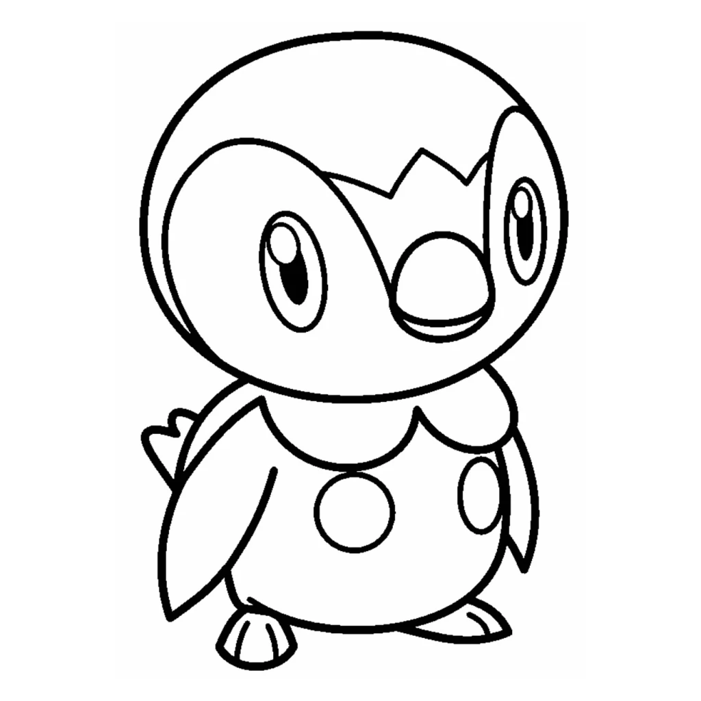 Desenho de Pokémon Piplup para colorir e imprimir grátis