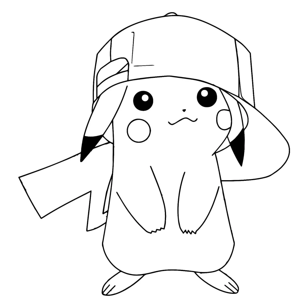 Desenho de Pikachu para colorir e imprimir grátis