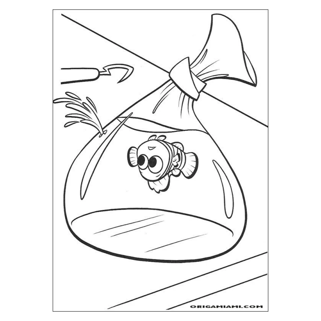 Desenho de Peixe Em Bolsa De Água para colorir e imprimir grátis