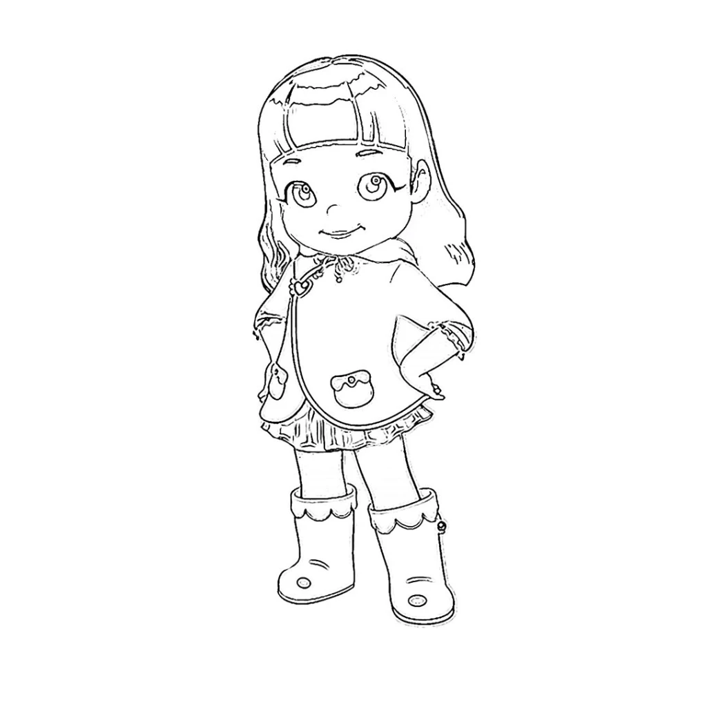 Desenho de Menina Com Botas para colorir e imprimir grátis