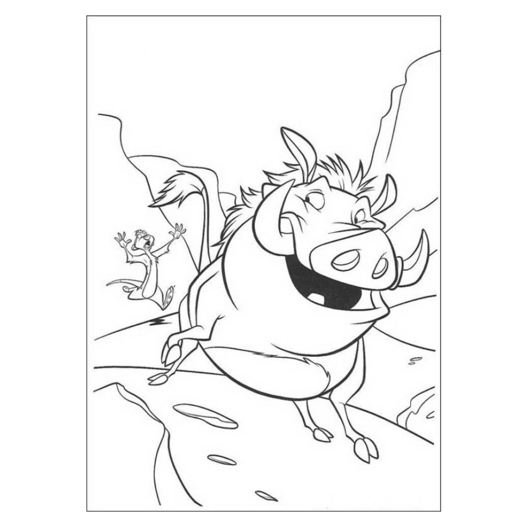 Lion King's Warthog coloring page to print for free