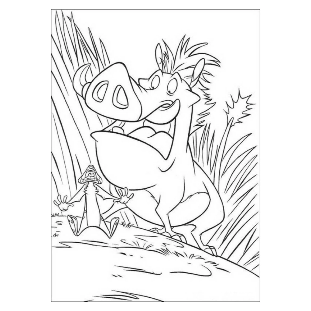 Lion King  Timon And Pumba coloring page to print for free