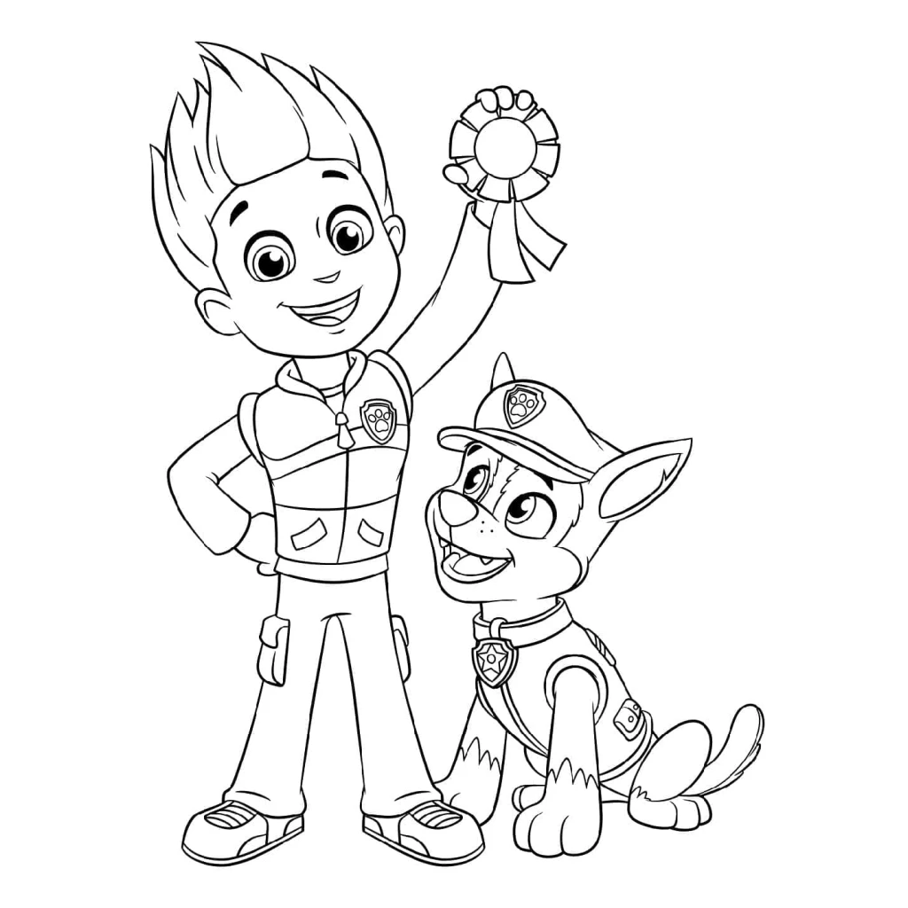 Desenho de Ryder E Chase Da Patrulha Canina para colorir e imprimir grátis