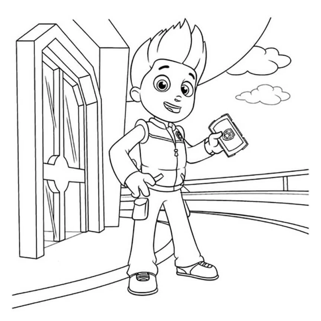 Desenho de Ryder Da Patrulha Canina para colorir e imprimir grátis