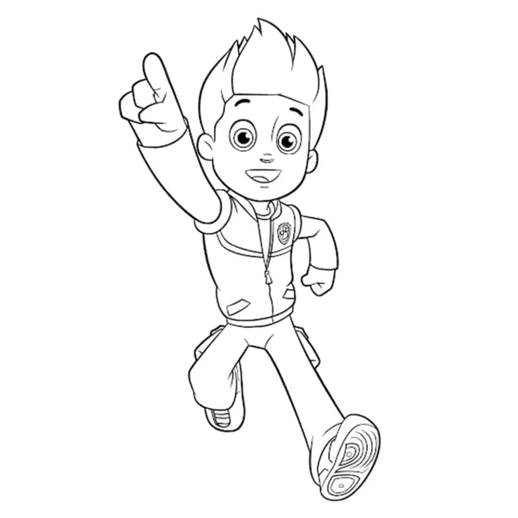 Desenho de Ryder Da Patrulha Canina para colorir e imprimir grátis