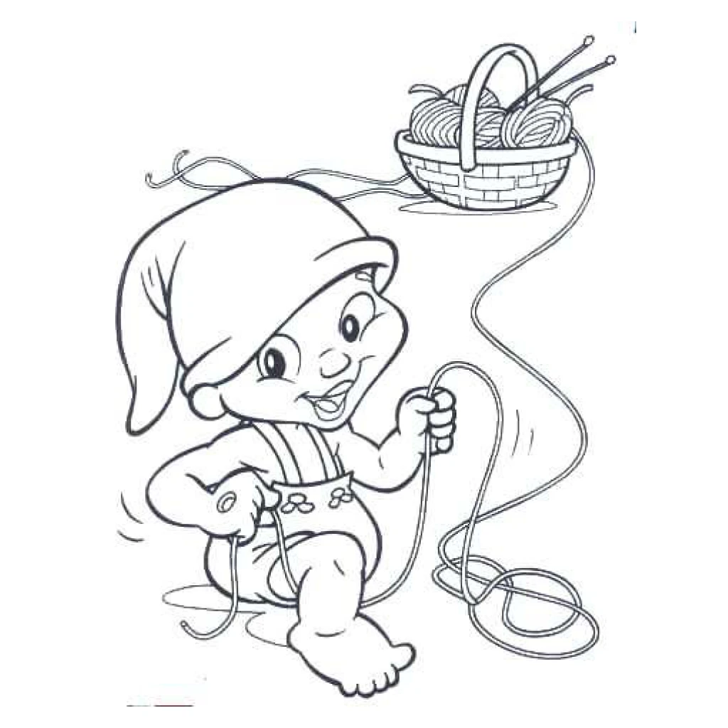 Dibujo de Saci Pererê Jugando Con Lanas para colorear e imprimir gratis