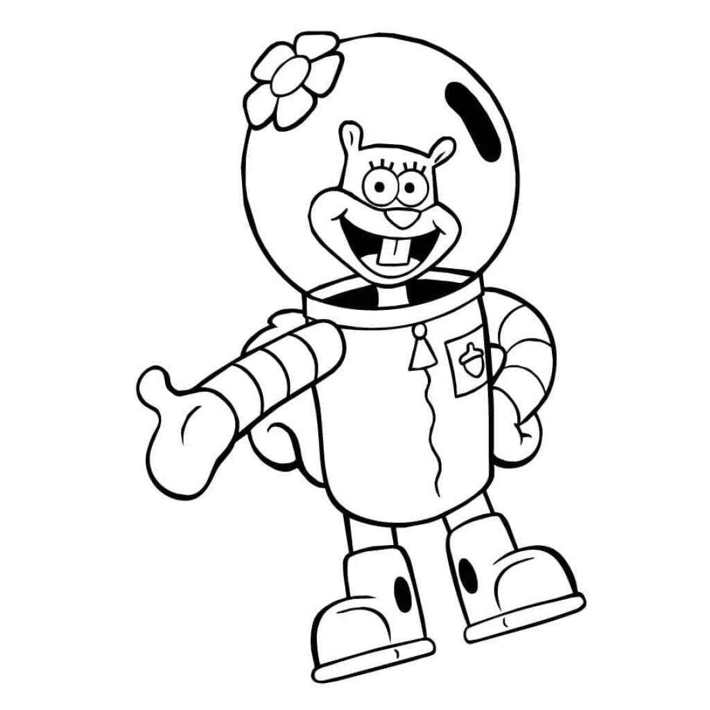 Sandy Cheeks coloring page to print for free