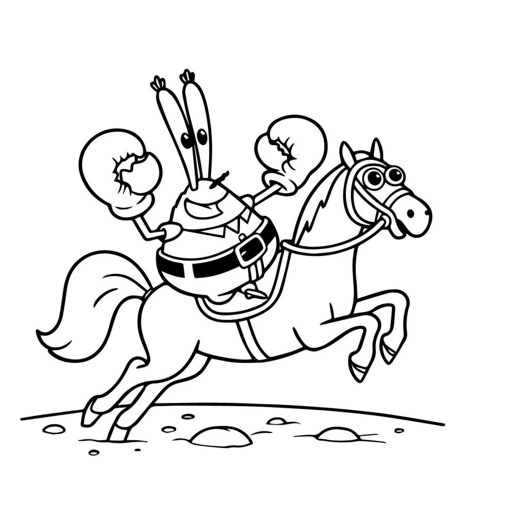Your Crab Riding A Horse coloring page to print for free