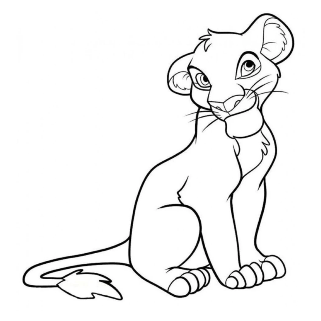 Lion Simba coloring page to print for free