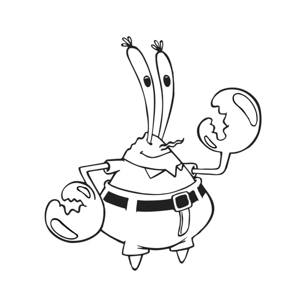 Dibujo de Cangrejo Sonriente para colorear e imprimir gratis