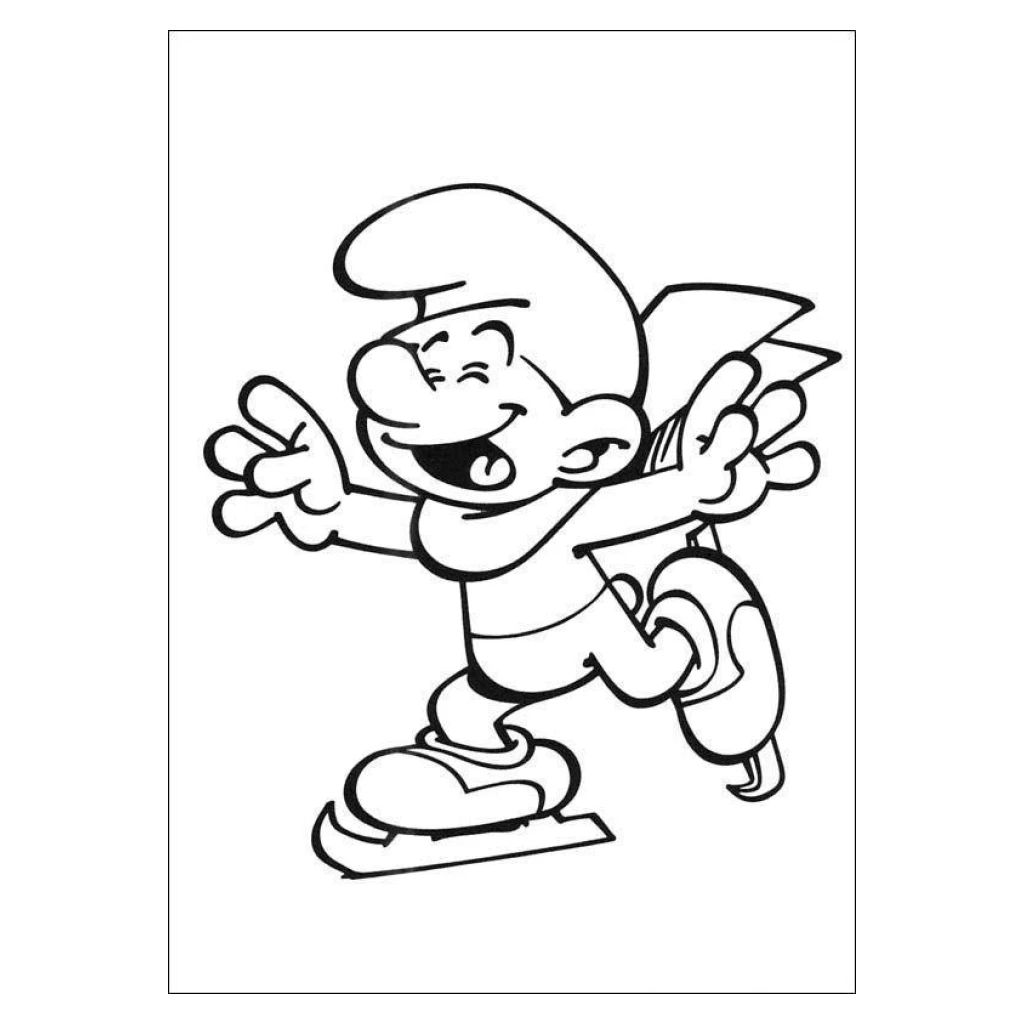 Desenho de Smurfs Patinando para colorir e imprimir grátis