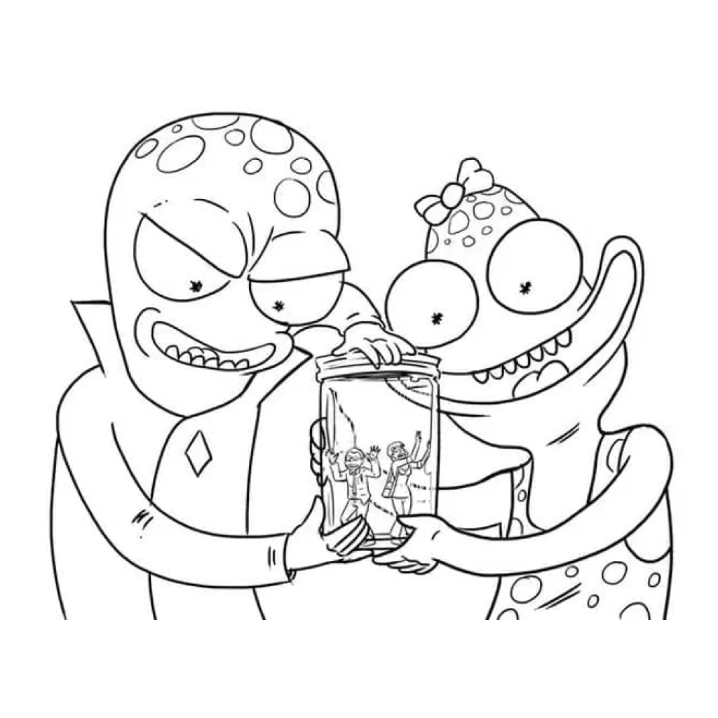Dibujo de Korvo Y Jesse De Solar Opposites para colorear e imprimir gratis