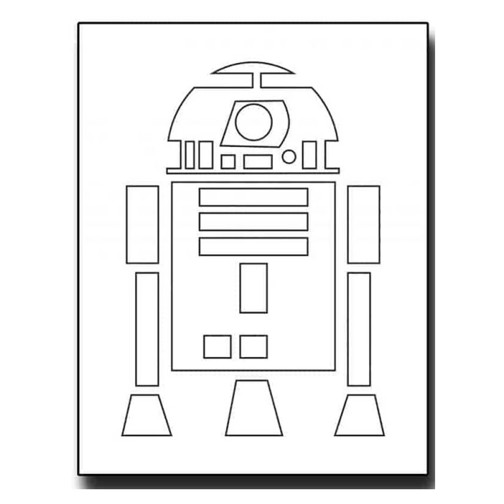 R2D2 From Star Wars coloring page to print for free