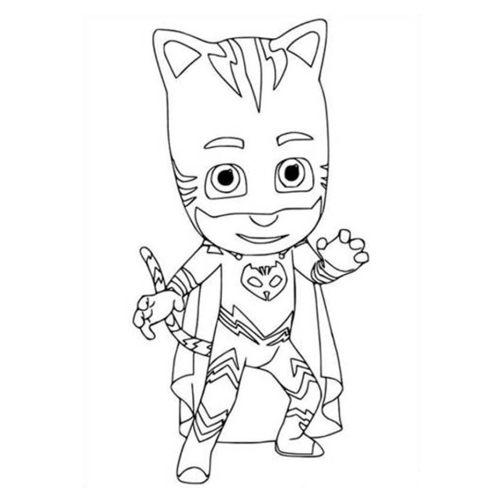 Cat Superhero coloring page to print for free