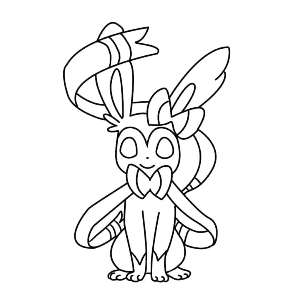 Sylveon coloring page to print for free