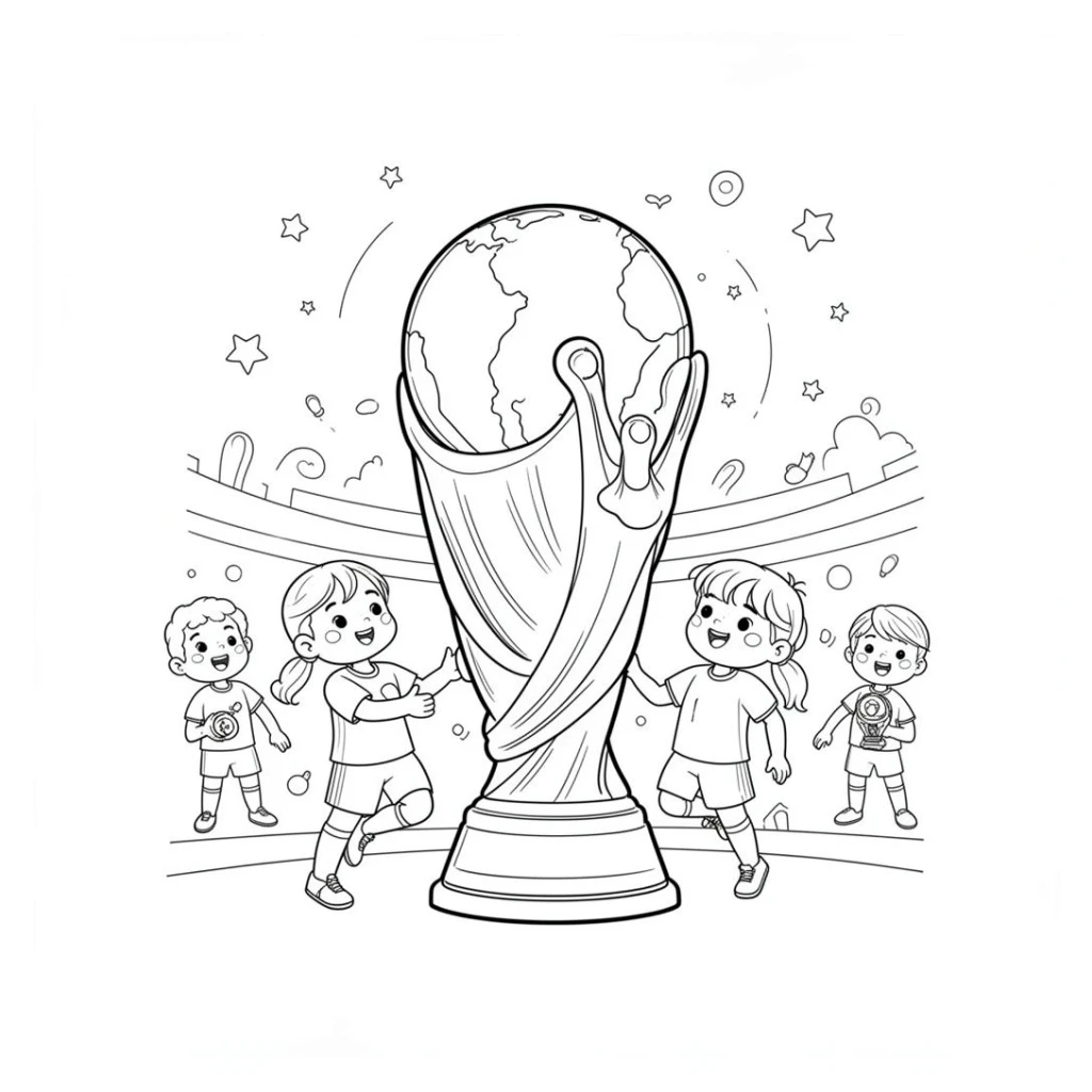 Desenho de Taça da Copa do Mundo para colorir e imprimir grátis