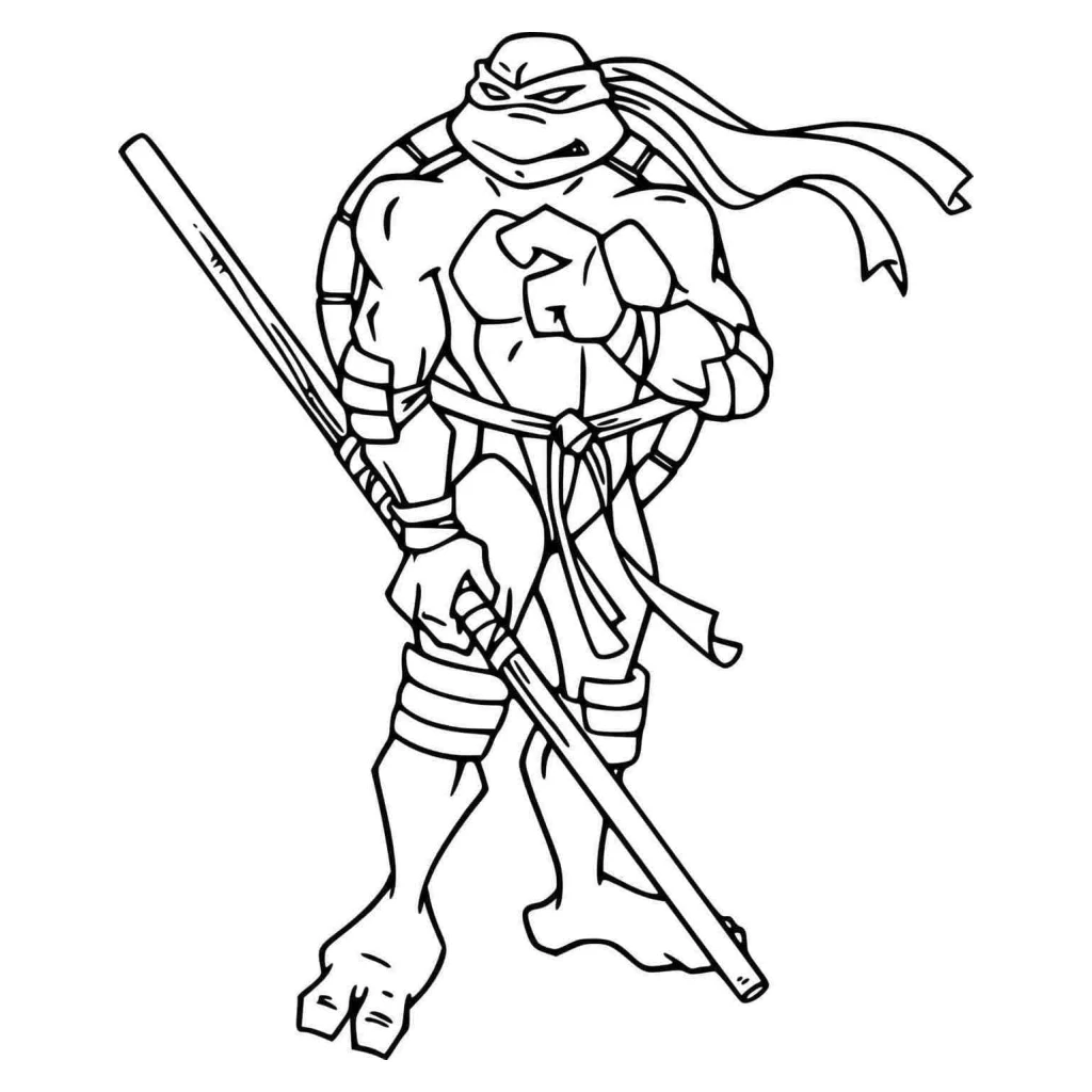 Ninja Turtle Donatello coloring page to print for free