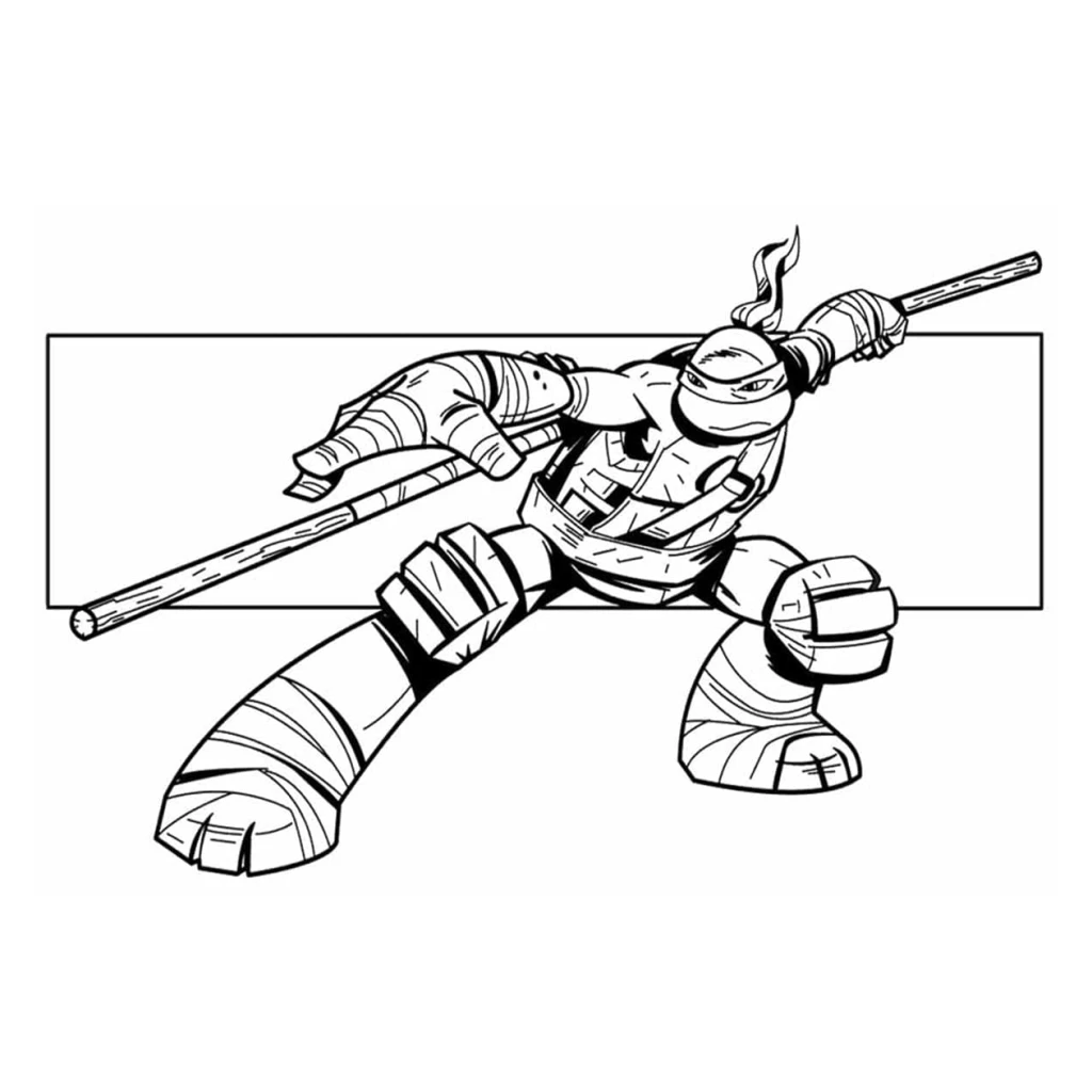 Ninja Turtle Donatello coloring page to print for free