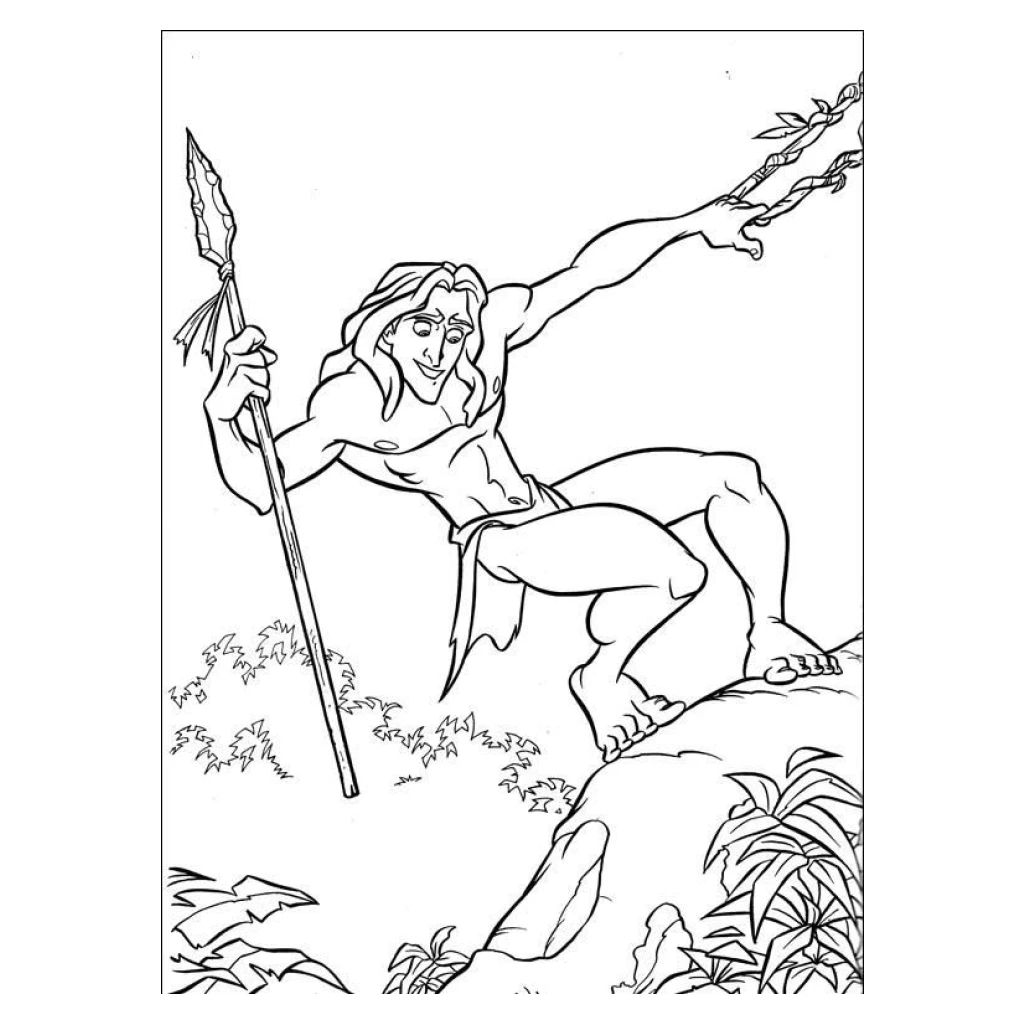 Desenho de Tarzan para colorir e imprimir grátis
