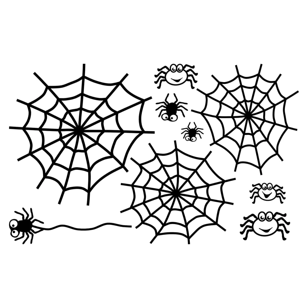 Dibujo de Telaraña Y Arañas Divertidas para colorear e imprimir gratis