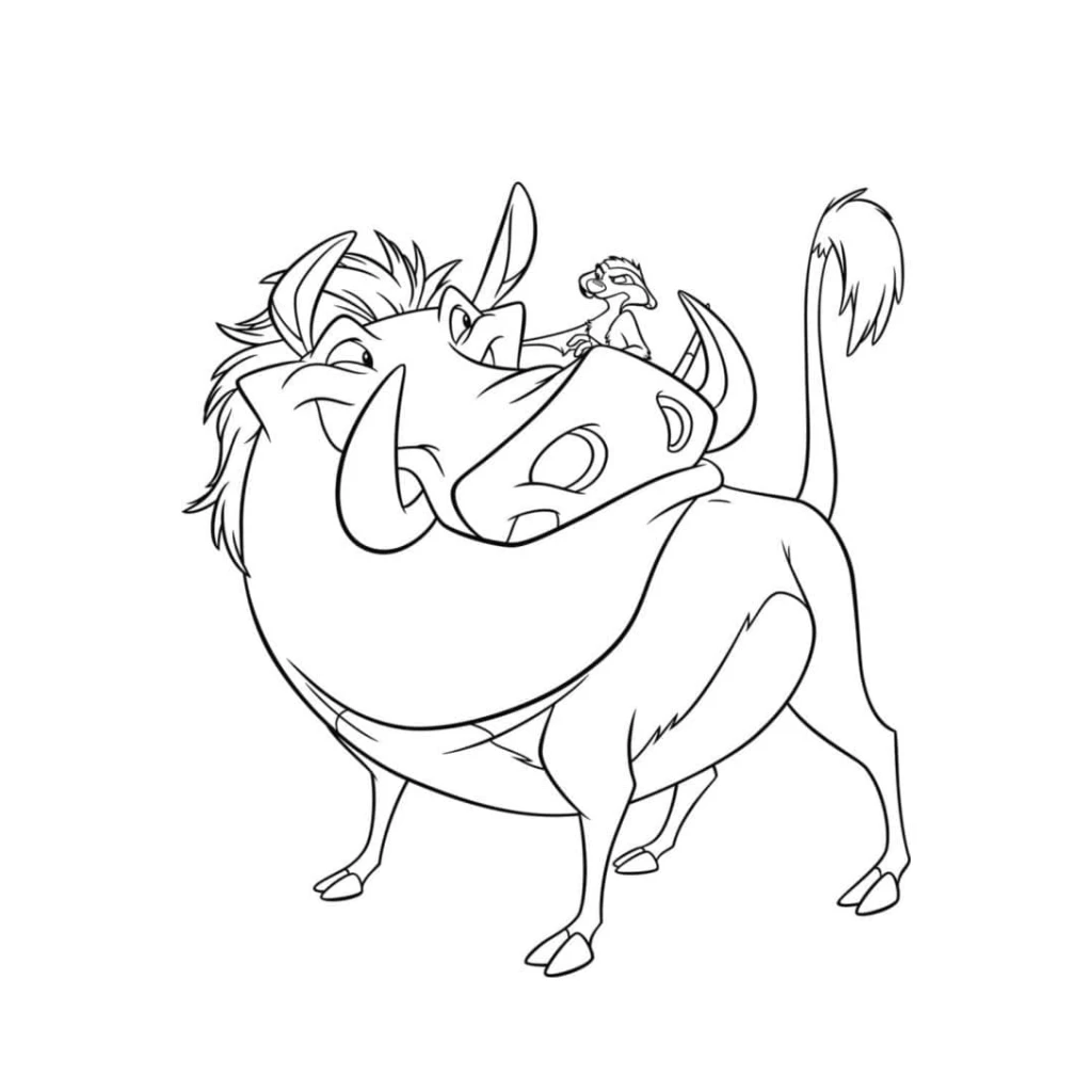 Dibujo de Timón Y Pumba para colorear e imprimir gratis