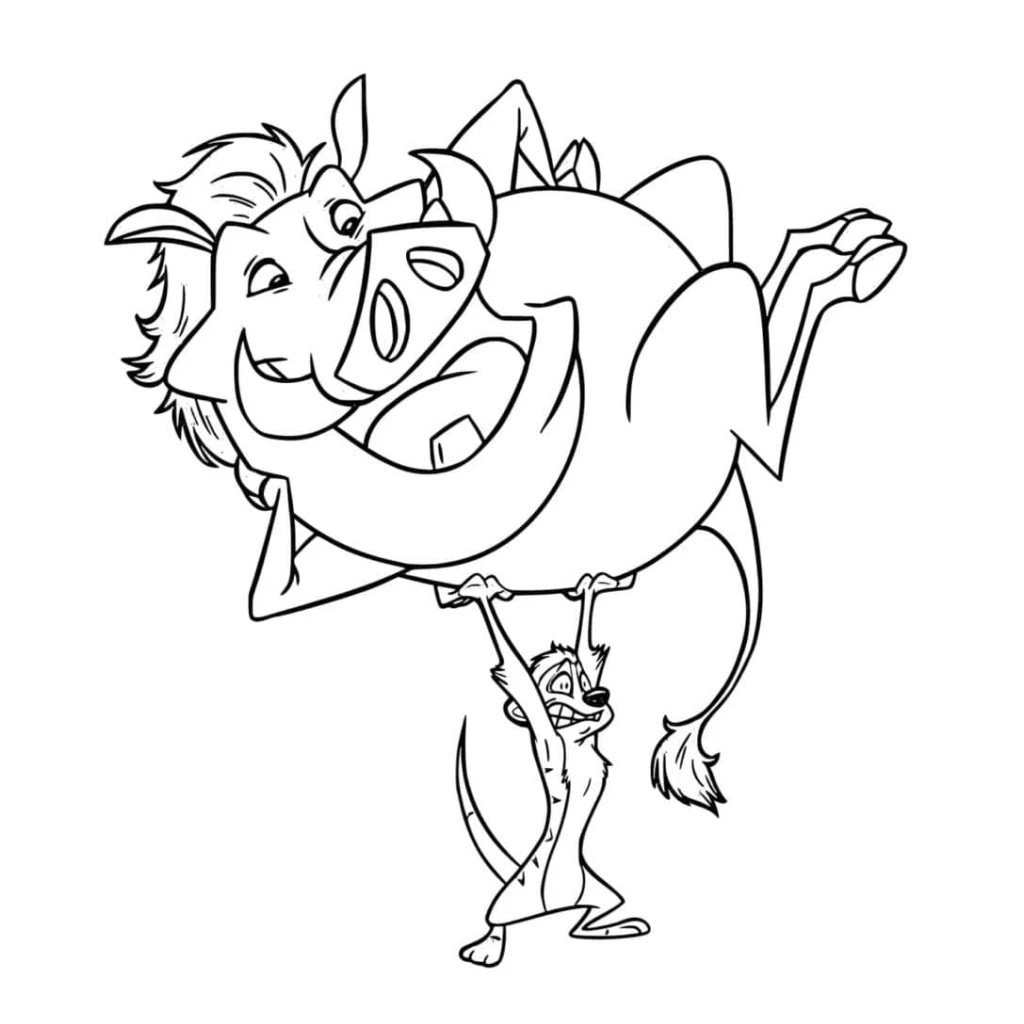 Timon And Pumba coloring page to print for free