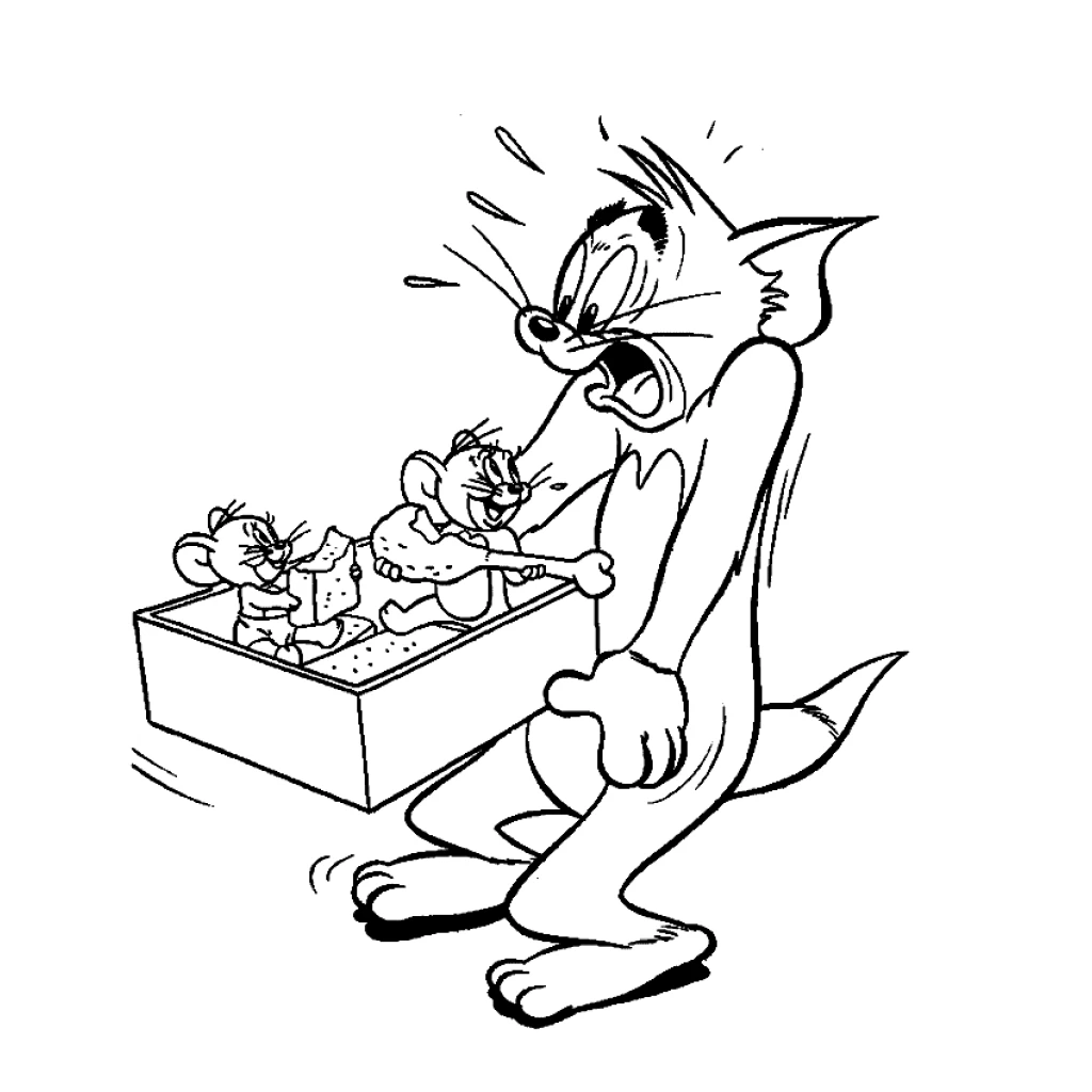 Desenho de Tom E Jerry para colorir e imprimir grátis
