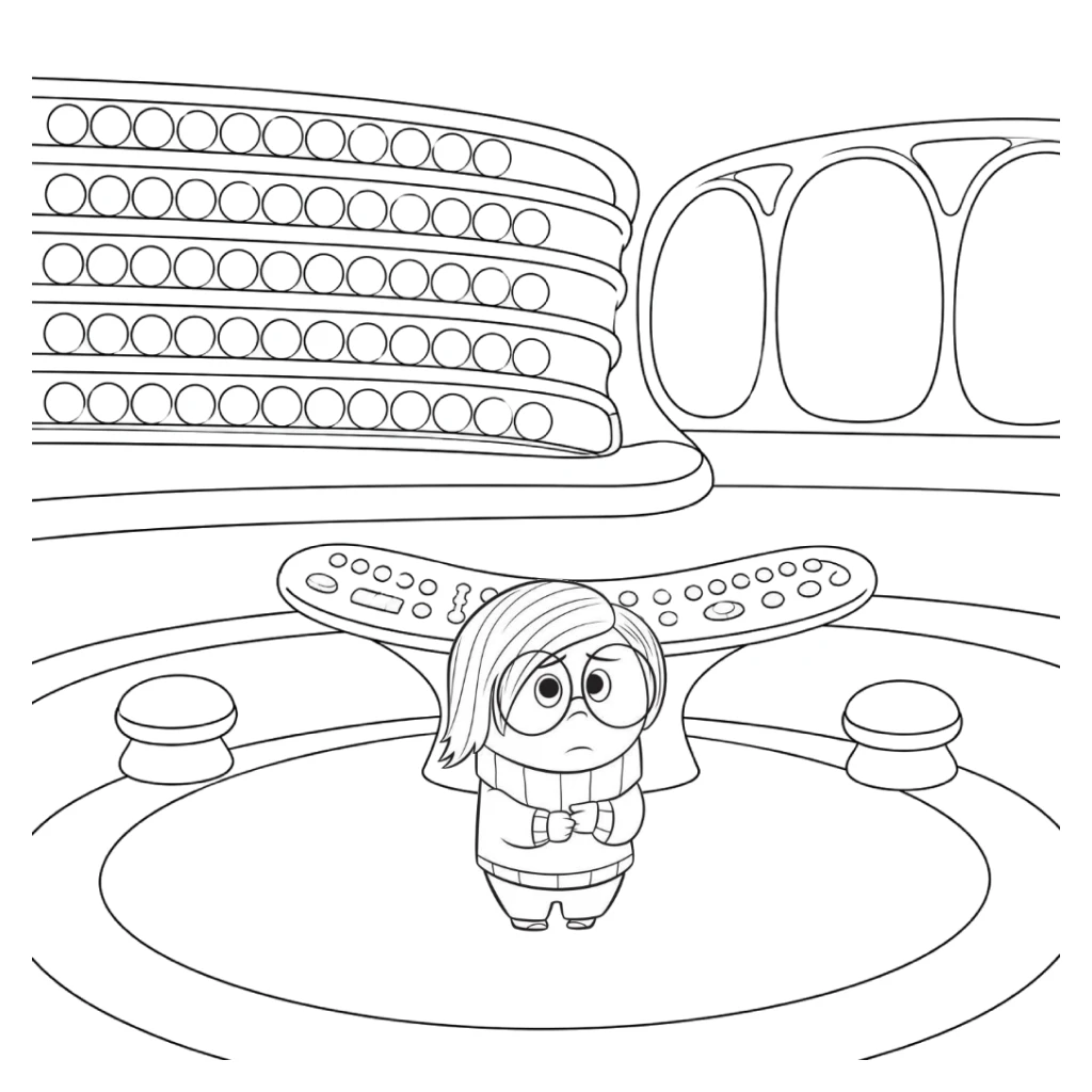 Sadness in the control room coloring page to print for free