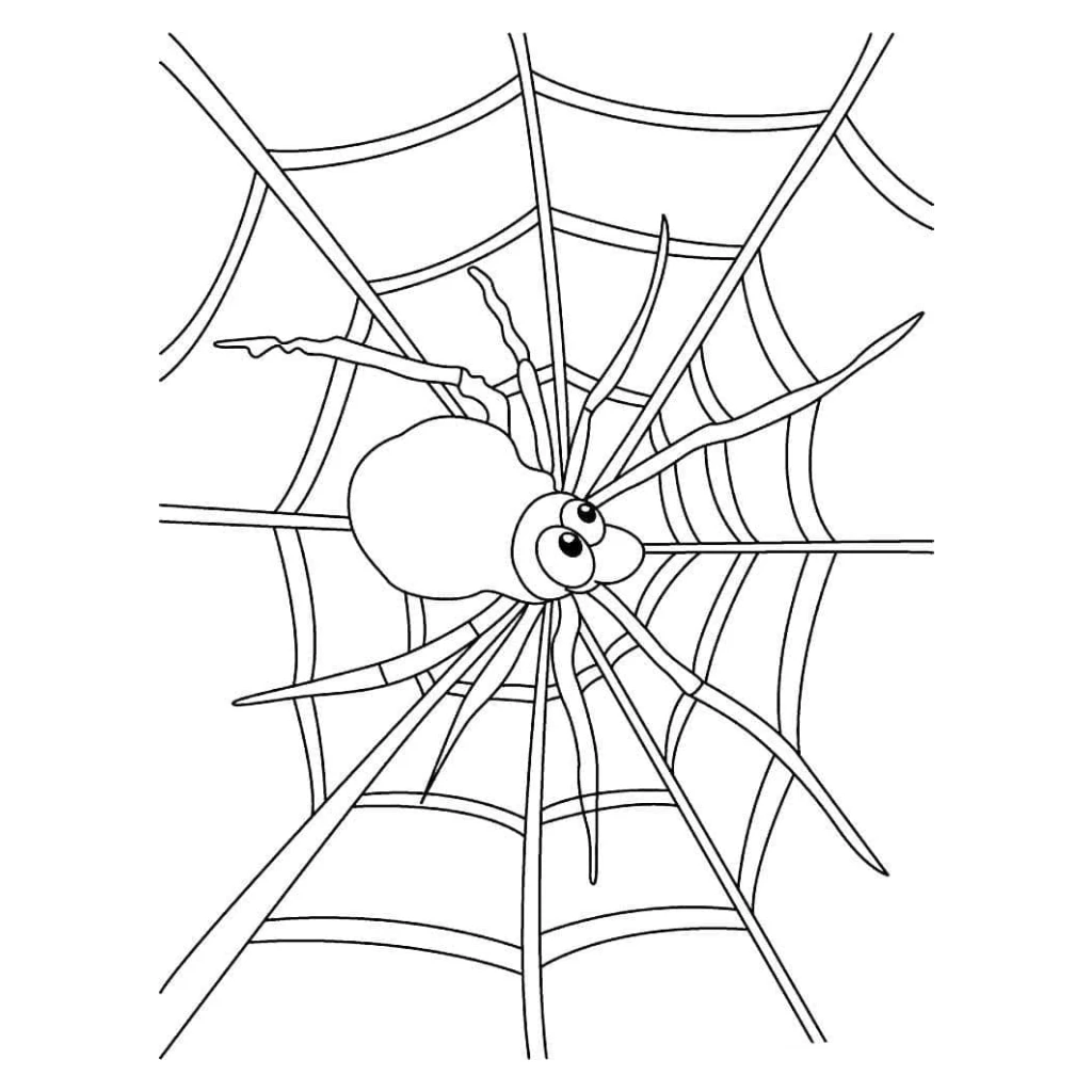 Spider In A Web coloring page to print for free