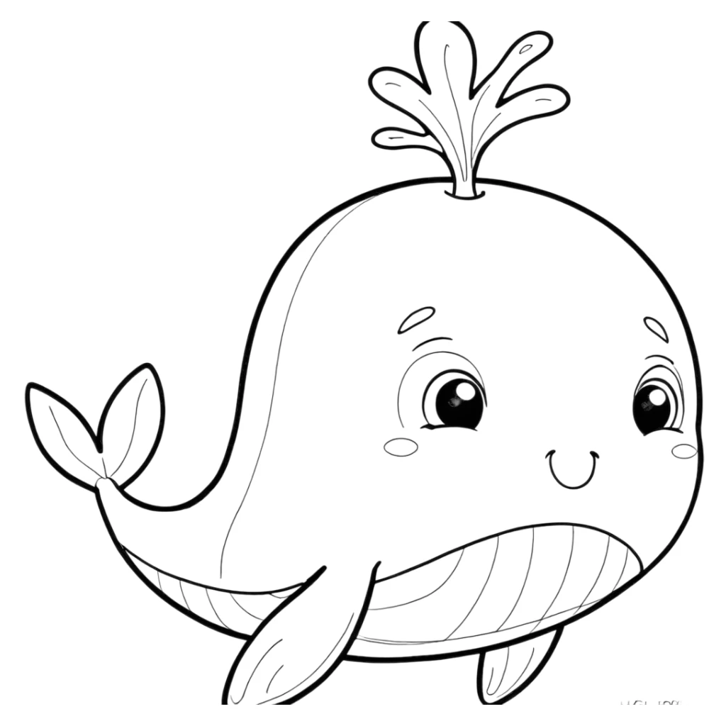 Dibujo de Una Ballena Feliz para colorear e imprimir gratis