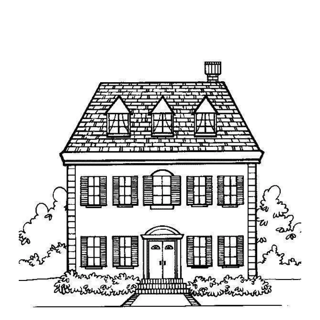 Desenho de Uma Casa cheia de mistérios para colorir e imprimir grátis