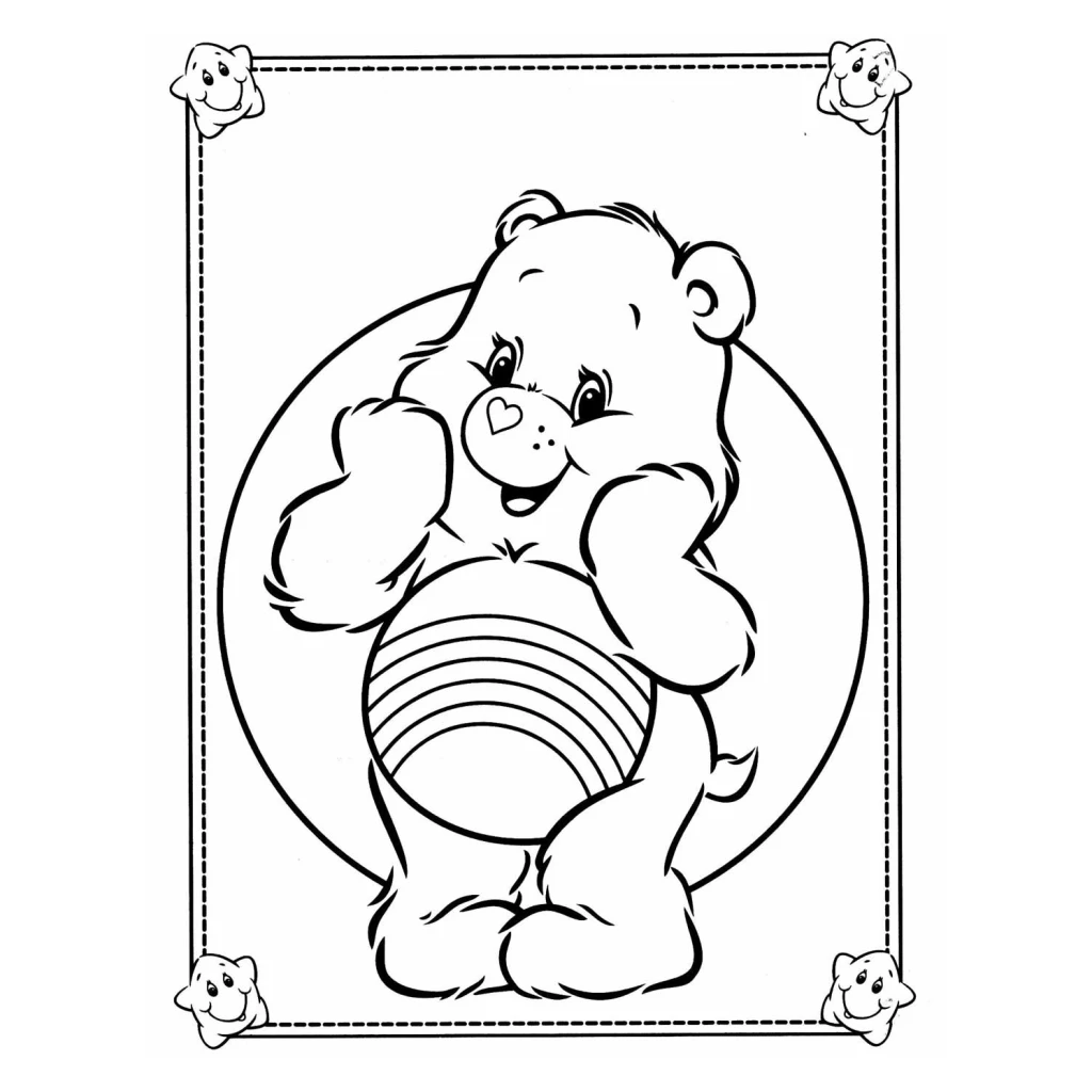 Cute Bear coloring page to print for free