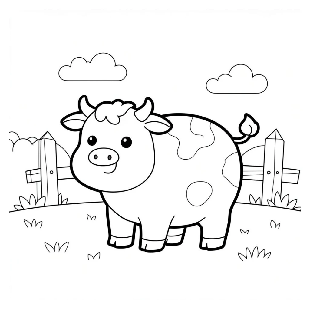Desenho de Vaca  Simples E Divertido para colorir e imprimir grátis