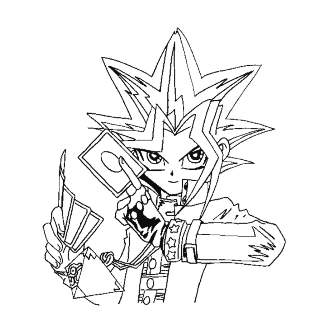 Yugi From YuGiOh coloring page to print for free