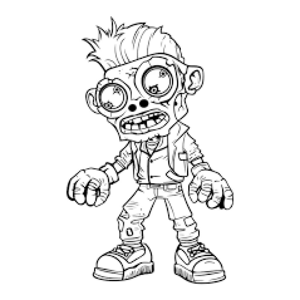 Desenho de Zumbi De Plantas Vs. Zumbis para colorir e imprimir grátis