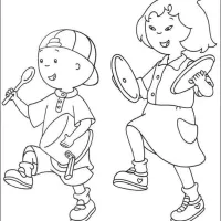 Caillou Brincando com a irmã