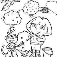 Dora Aventureira na floresta