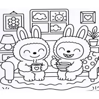 Coelhos Divertidos Em Um Dia De Inverno