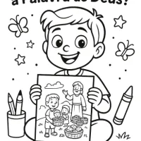 Colorindo A Palavra De Deus - Atividade Educativa