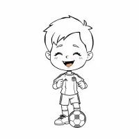 Menino Feliz Jogando Futebol