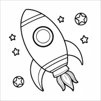 Foguete Voador Com Estrelas