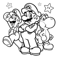 Mario com Luigi e Yoshi