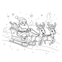 papai noel com suas renas felizes na neve