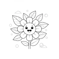 Flor Sorridente Com Olhos Grandes